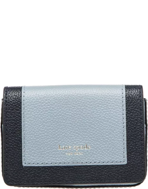 Kate Spade Two Tone Blue Leather Margaux Card Case