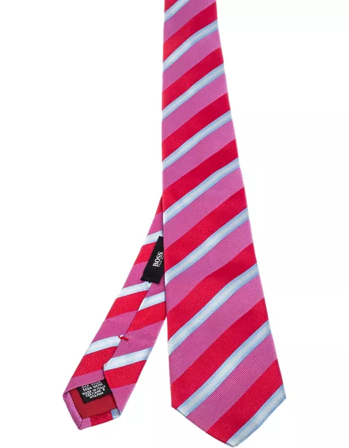 Boss By Hugo Boss Multicolor Striped Silk Narrow Tie