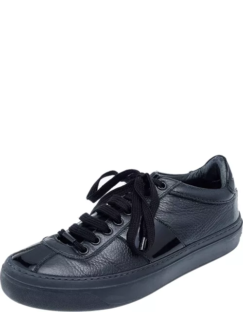 Jimmy Choo Black Patent And Leather Low Top Sneaker