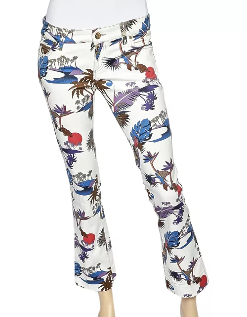 Gucci Off - White Tropical Printed Cotton Twill Pants