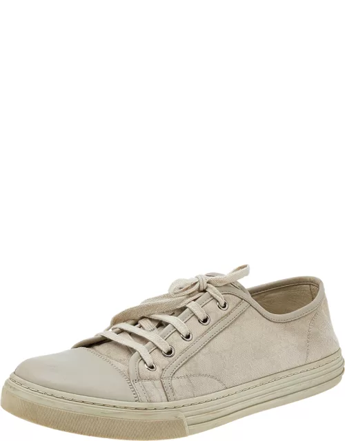 Gucci Off-white Leather And GG Canvas Low Top Sneaker