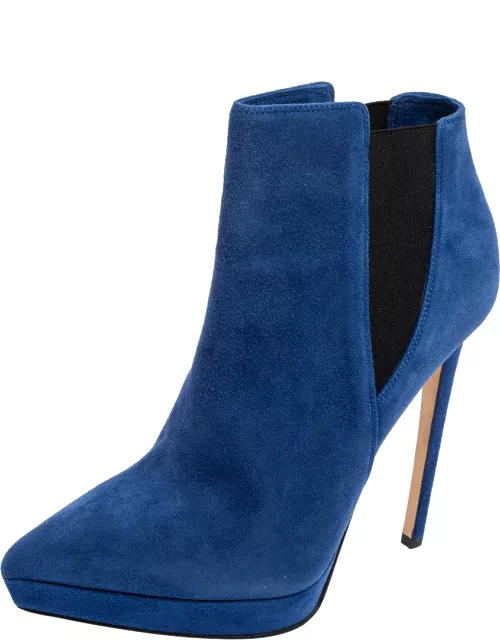 Le Silla Blue/Black Suede Elastic Band Ankle Boot