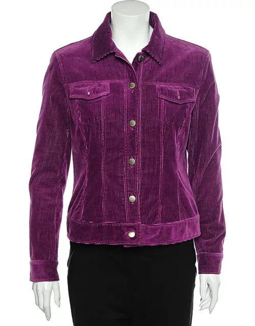 Emilio Pucci Purple Corduroy Button Front Jacket
