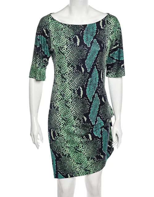 Diane von Furstenberg Green Printed Silk Knee Length Dress