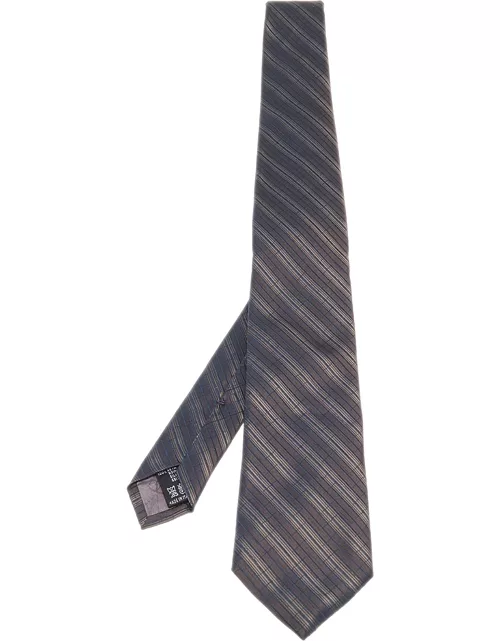 Valentino Brown Striped Silk Tie