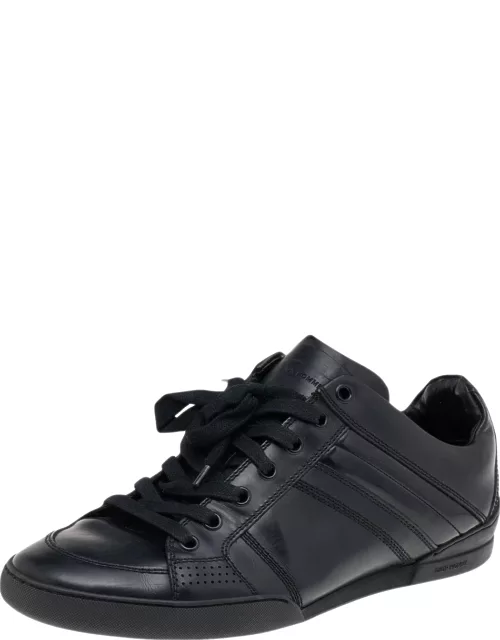 Dior Homme Black Patent and Leather Low Top Sneaker