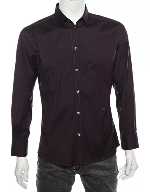 D & G Dark Burgundy Cotton Button Front Brad Shirt