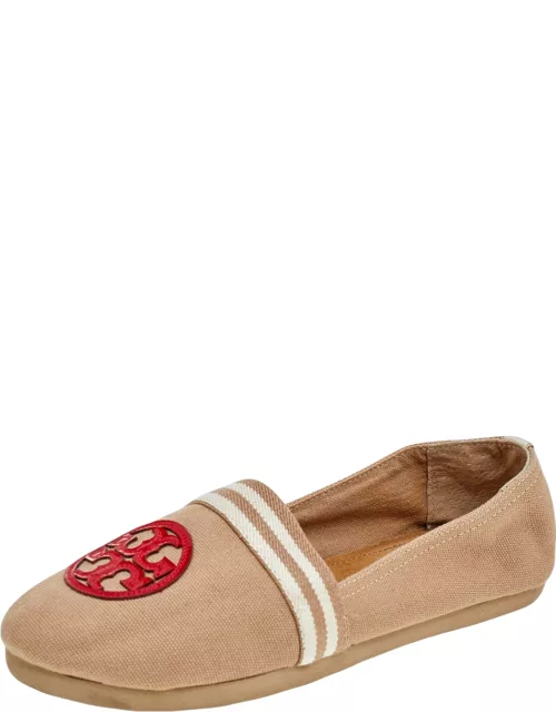 Tory Burch Multicolor Canvas and Patent Leather Espadrille Flat