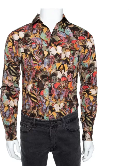 Valentino Multicolor Butterfly Printed Cotton Button Front Shirt