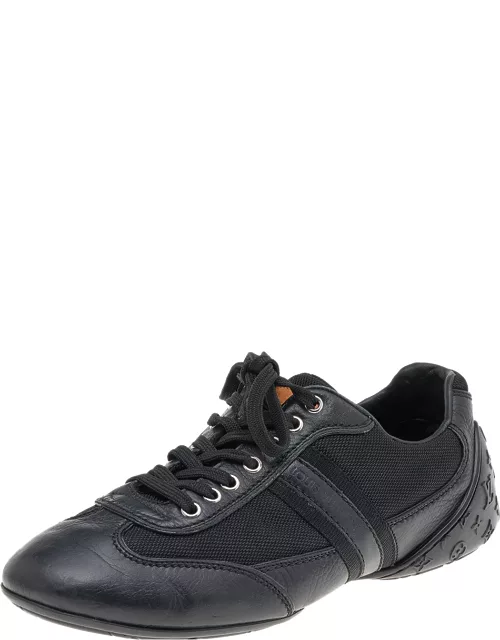 Louis Vuitton Black Leather And Nylon Low Top Sneaker