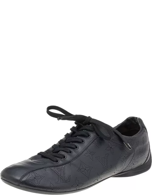 Louis Vuitton Black Monogram Perforated Leather Low Top Sneaker