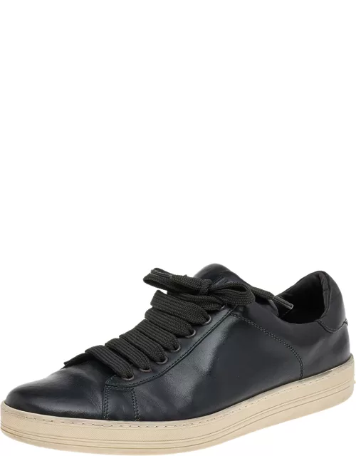 Tom Ford Black Leather Low Top Sneaker
