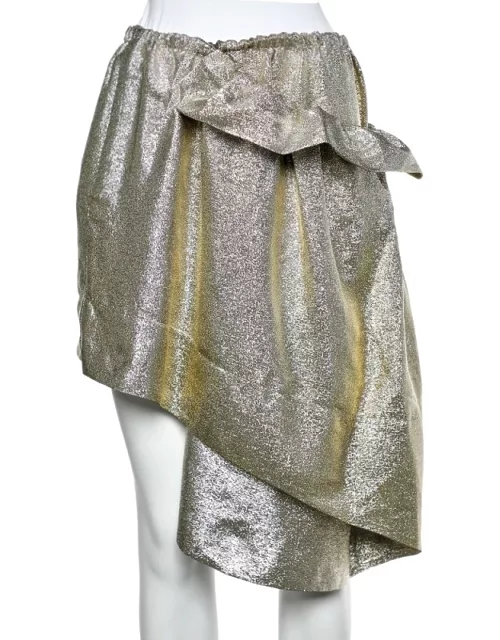 Stella McCartney Gold Lurex Gathered Brynn Asymmetric Skirt