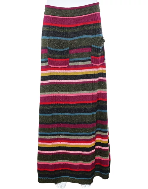 Kenzo Multicolor Striped Wool Skirt
