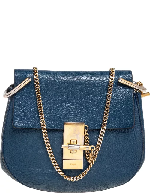 Chloe Navy Blue Leather Drew Shoulder Bag