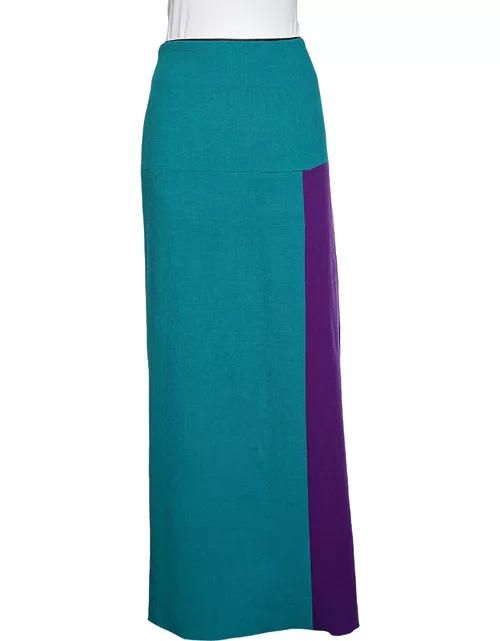 Roksanda Ilincic Colorblock Wool Crepe Maxi Skirt
