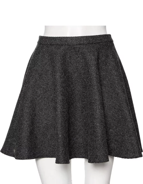 RED Valentino Grey Shetland Wool Mini Skirt