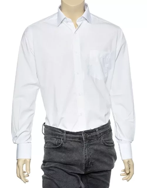 Boss By Hugo Boss White Cotton Button Front Shirt