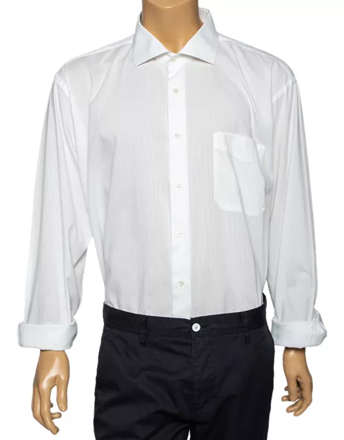 Balmain White Cotton Button Front Shirt