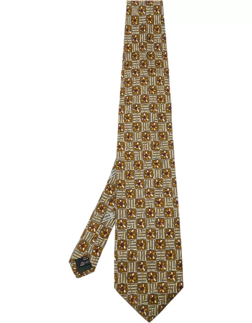 Ermenegildo Zegna Multicolor Floral Printed Silk Jacquard Tie