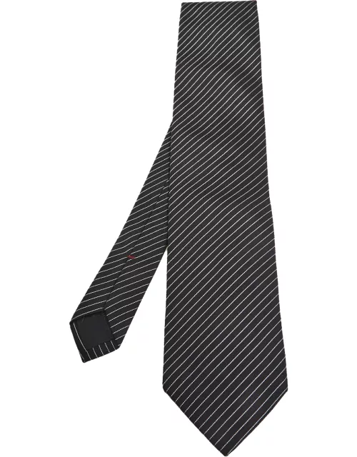 Ermenegildo Zegna Black Striped Silk Tie