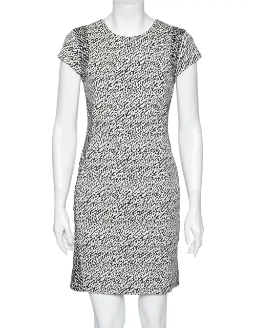 Diane Von Furstenberg Monochrome Cotton Wave Jacquard Pele Snake Dress