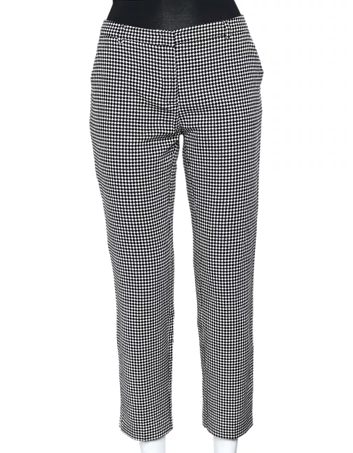 Weekend Max Mara Monochrome Patterned Cotton Blend Tapered Leg Pants