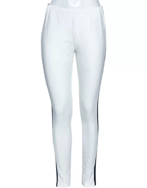 Prada White Cotton Contrast Trimmed Track Pants