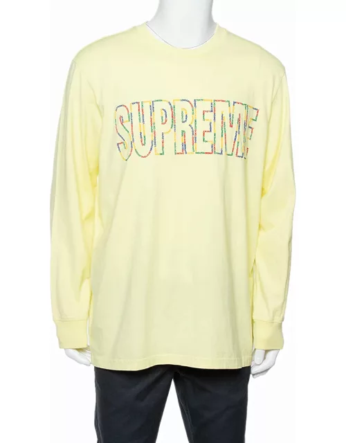 Supreme Yellow Cotton Supreme City Embroidered Long Sleeve T-Shirt