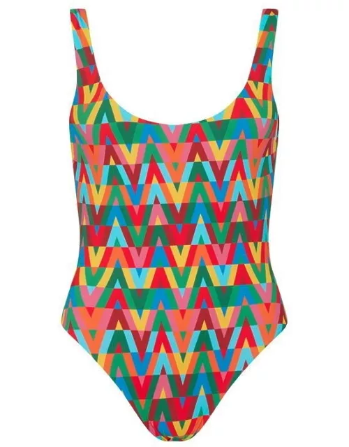 VALENTINO Optical Print Swimsuit - Multi