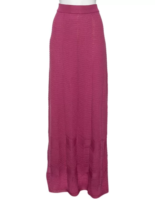 M Missoni Purple Knit Maxi Skirt