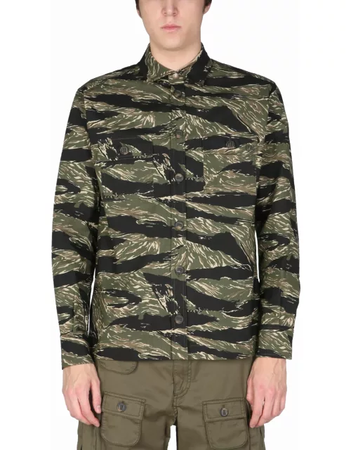 Dolce & Gabbana Camouflage Print Shirt Jacket