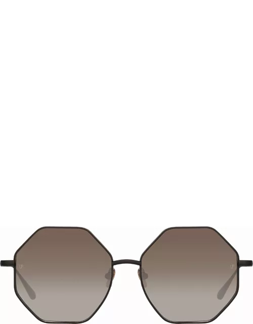 Lianas Hexagon Sunglasses in Black