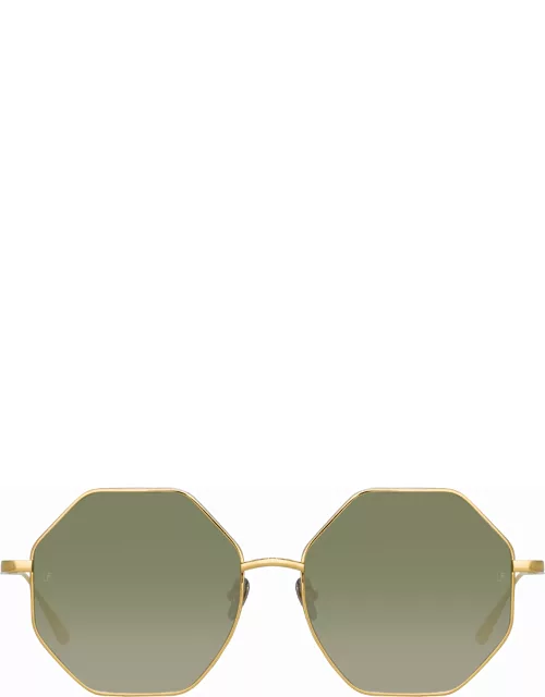Lianas Hexagon Sunglasses in Yellow Gold