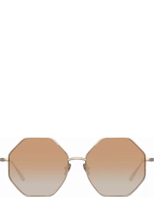 Lianas Hexagon Sunglasses in Light Gold
