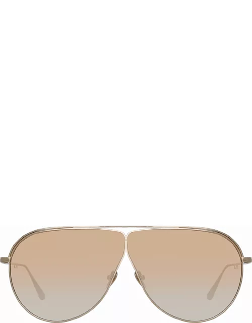 Hura Aviator Sunglasses in Light Gold