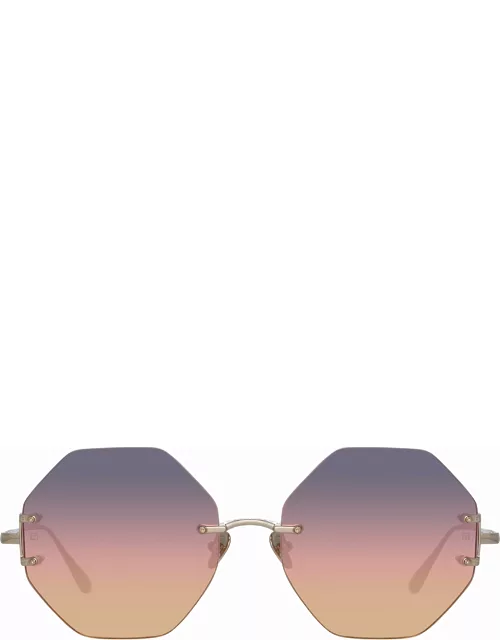 Arua Hexagon Sunglasses in Light Gold