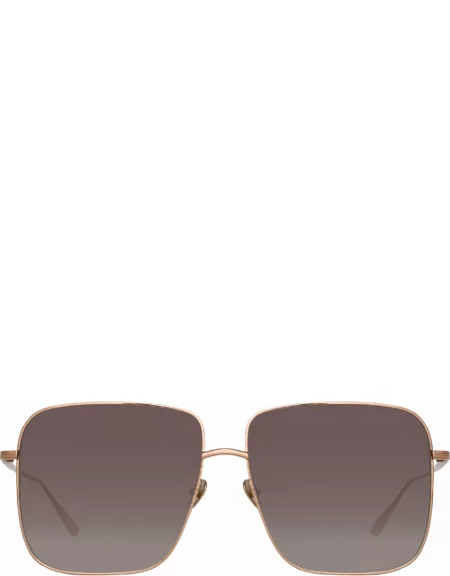 Andoa Squared Sunglasses in Rose Gold