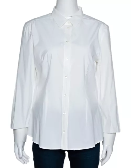 Dolce & Gabbana Off White Stretch Cotton Shirt