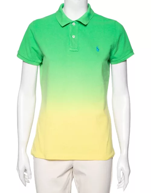 Ralph Lauren Green Ombre Cotton Pique Skinny Fit Polo T-Shirt
