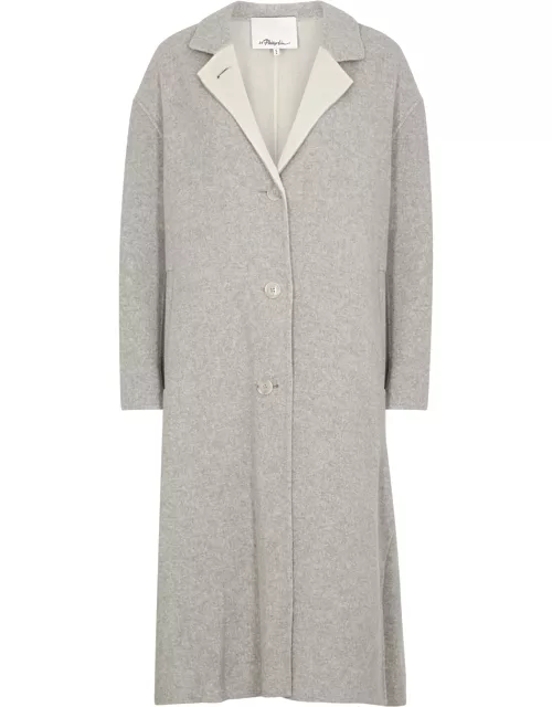 Grey melangé wool-blend coat
