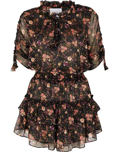 Becca floral-print chiffon mini dress