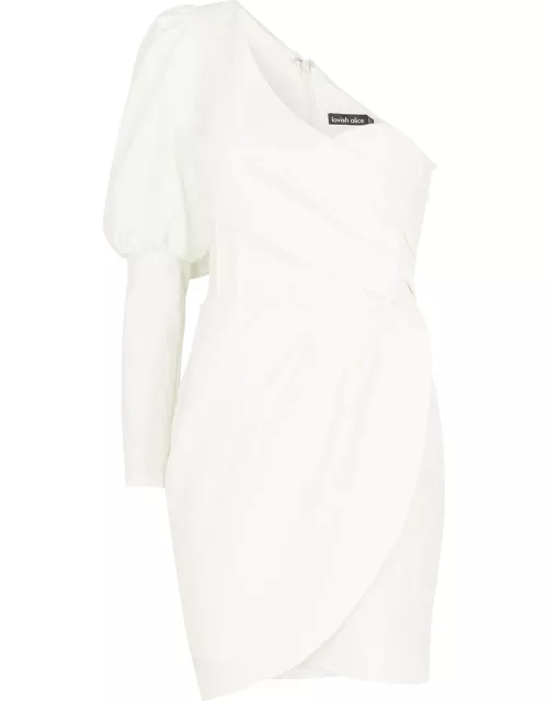 White one-shoulder mini dress