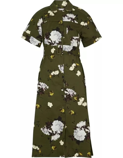 Mayra floral-print stretch-cotton midi dress