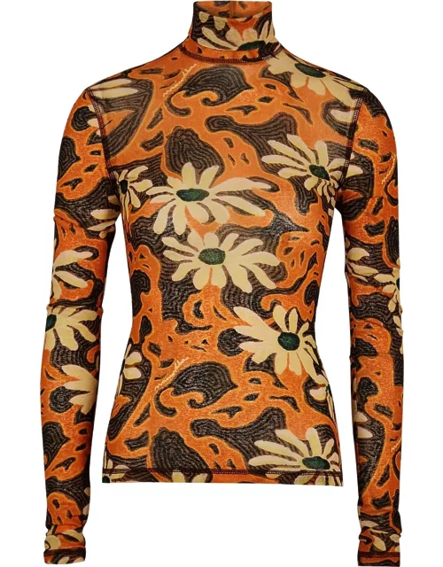 Harri floral-print fine-knit top