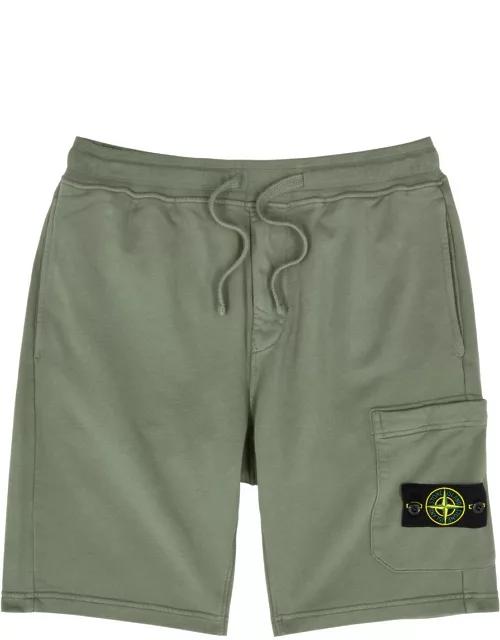 Stone Island Logo Cotton Shorts - Sage