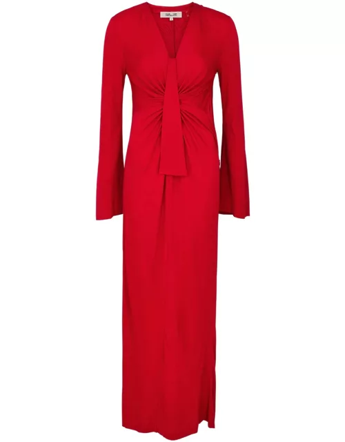 Diane Von Furstenberg Lauren Jersey Maxi Dress - Red - XL (UK16 / XL)