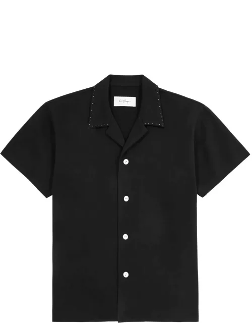 Second Layer Avenue Woven Shirt - Black And Silver