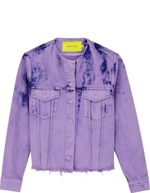 Purple tie-dyed denim jacket