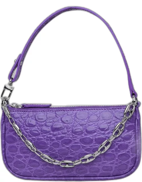 BY FAR Purple Leather Rachel Mini Bag